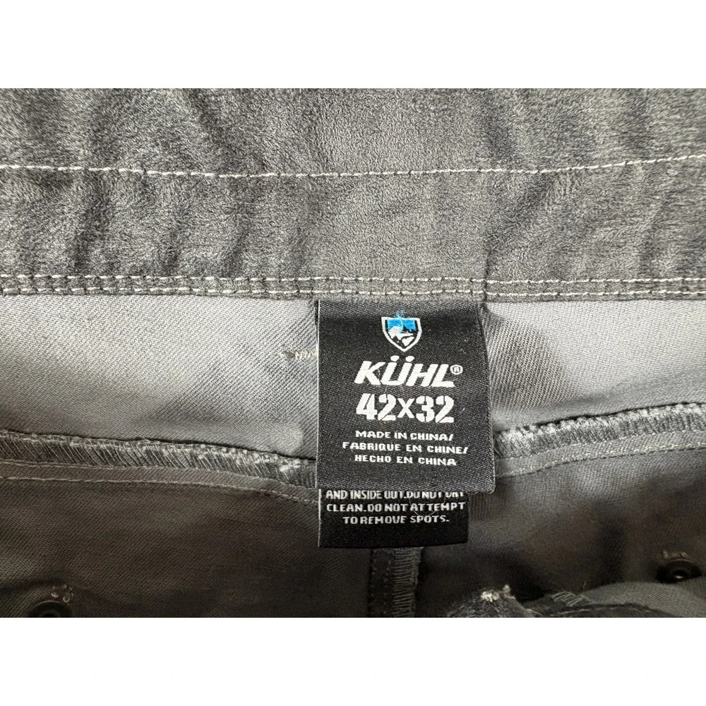 Kuhl Rydr Workwear Pants Men 42x32 Charcoal Gray Rugged Relaxed Fit Straight Leg